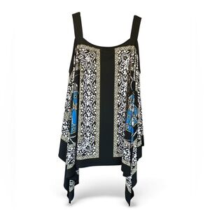 Black Blue Yellow Baroque Sleeveless Top